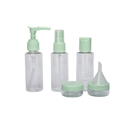 KIT 6 ENVASES RECARGABLES VIAJERO PLASTICO 50ML DIM:15X16X3