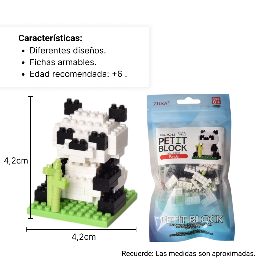 fichas pequeñas de armar oso para niños plastico dim:4x4x5