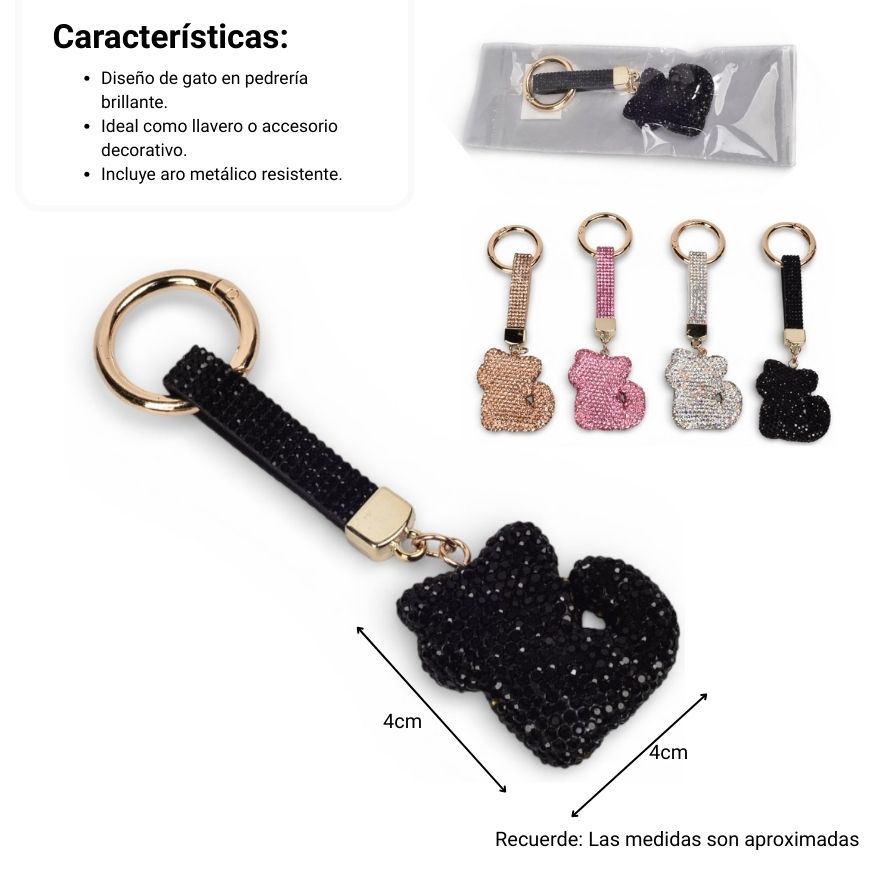 llavero resina y metal gato dim:4x4x1