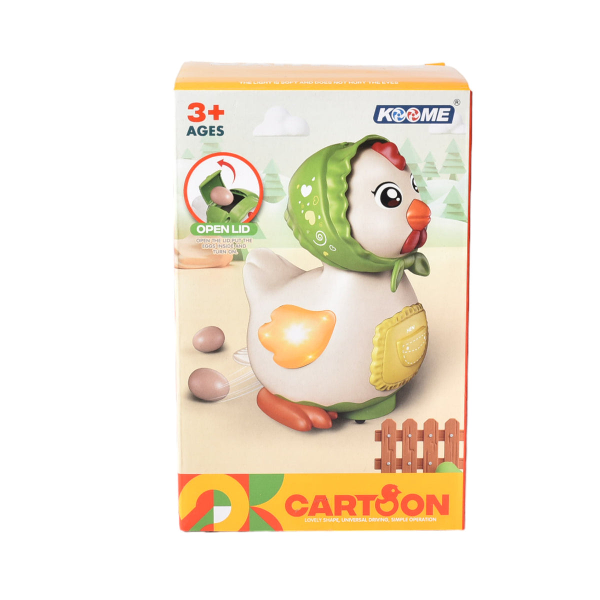 juguete pollo plastico con movimiento luces y sonido