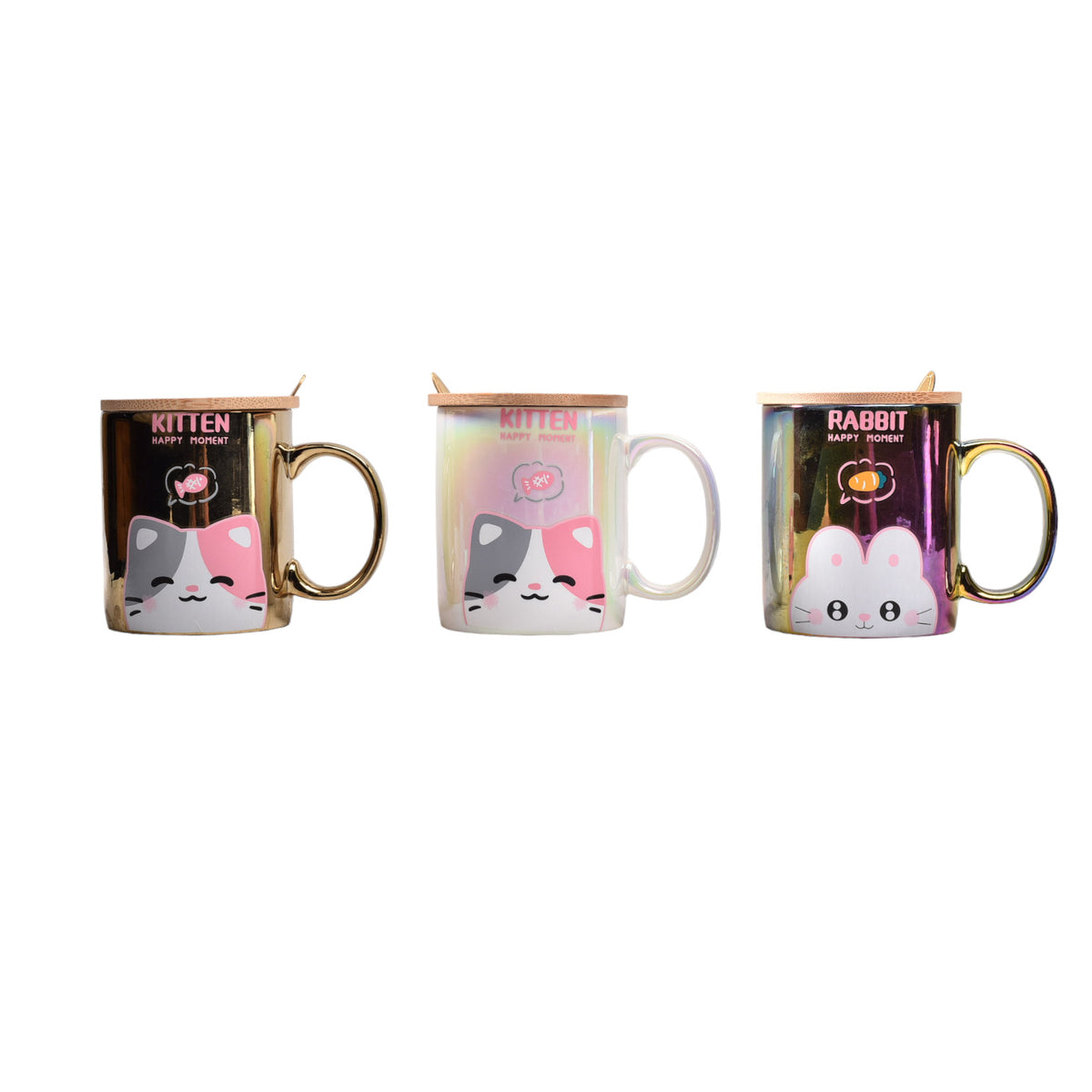mug pocillo tornasol ceramica con tapa y cuchara