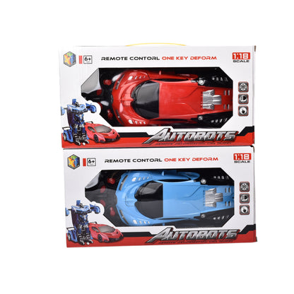 JUGUETE CARRO TRANSFORMABLE CON CONTROL REMOTO DIM:30X16X8