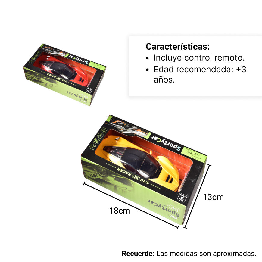 carro control remoto dim: 34x18x9