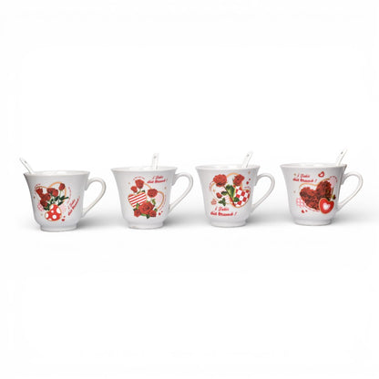 POCILLO SET CERAMICA  CON CUCHARA 250ML DIM:8X9X9