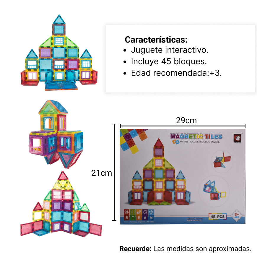 bloques de construccion magnetico 45 bloques