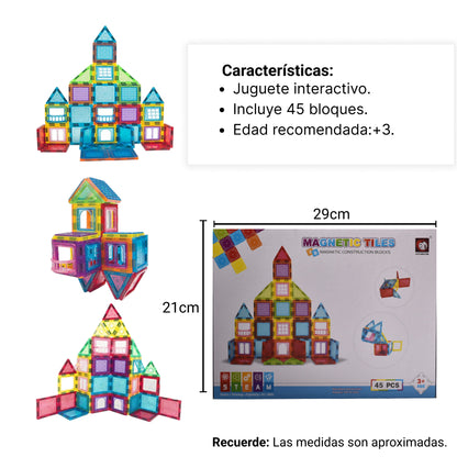 BLOQUES DE CONSTRUCCION MAGNETICO 45 BLOQUES