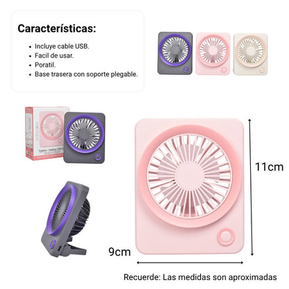 VENTILADOR CUADRADO PLASTICO RECARGABLE DIM:11X9X4