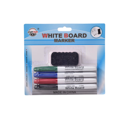 SET MARCADORES BORRABLES X 4  MAS BORRADOR