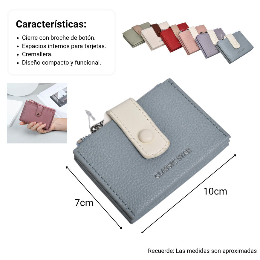 billetera mujer sintetico dim:10x7