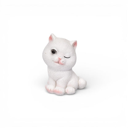 ADORNO RESINA BLANCO DISEÑO GATO DIM:3X5X3