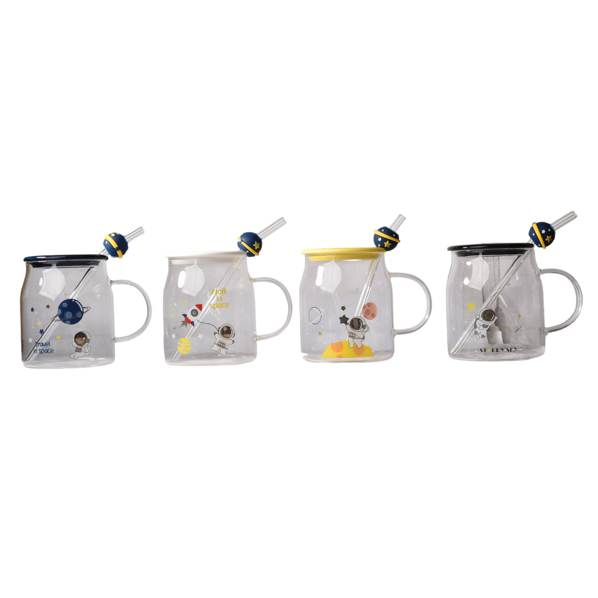 mug pocillo ceramica transparente diseños de astronauta