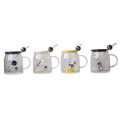 MUG POCILLO CERAMICA TRANSPARENTE DISEÑOS DE ASTRONAUTA