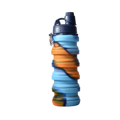 BOTELLA DE AGUA PLEGABLE 600ML SILICONA VARIOS COLORES