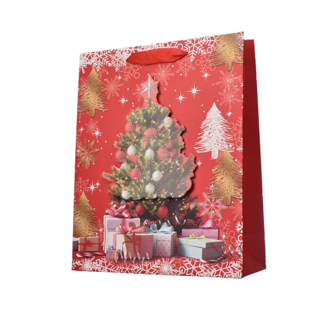bolsa regalo en papel navidad tamaño mediano 32x26cm
