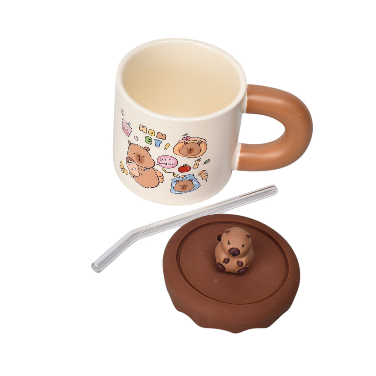 mug pocillo ceramica diseño capybara 400ml dim:8x8x8