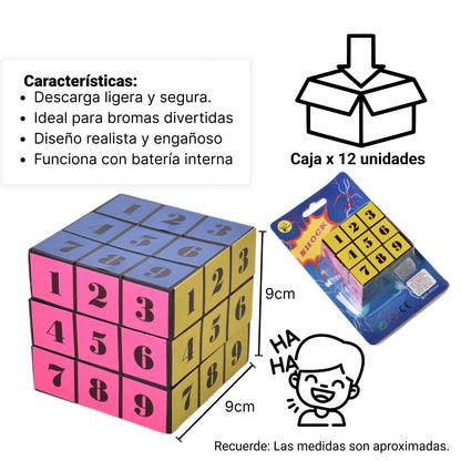 CUBO SHOK PLASTICO+METAL FORMA DE CUBO DIM:9X15X5