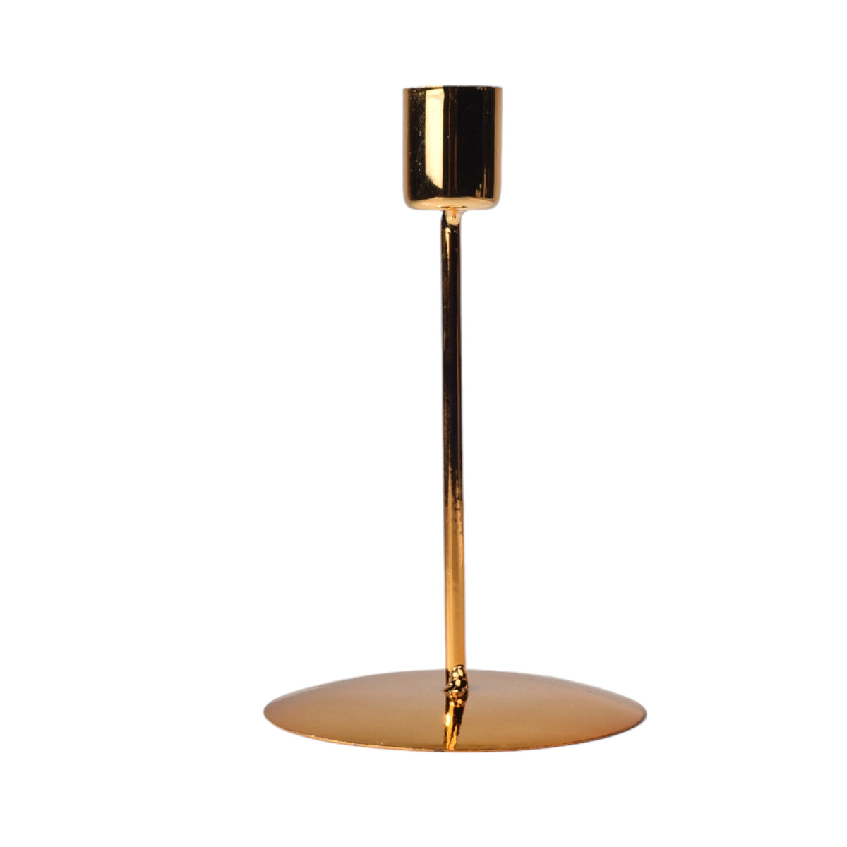 candelabro base metalica para vela dim: 9x9x14
