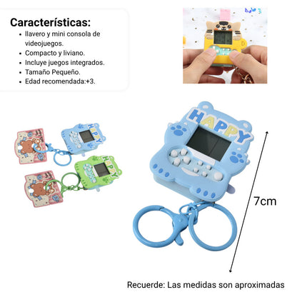 LLAVERO PLASTICO FORMA DE ATARI VERDE AZUL DIM:7X6X1