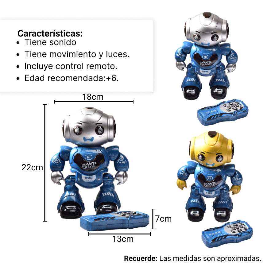 robot bailarin luces sonido con control (3066b)