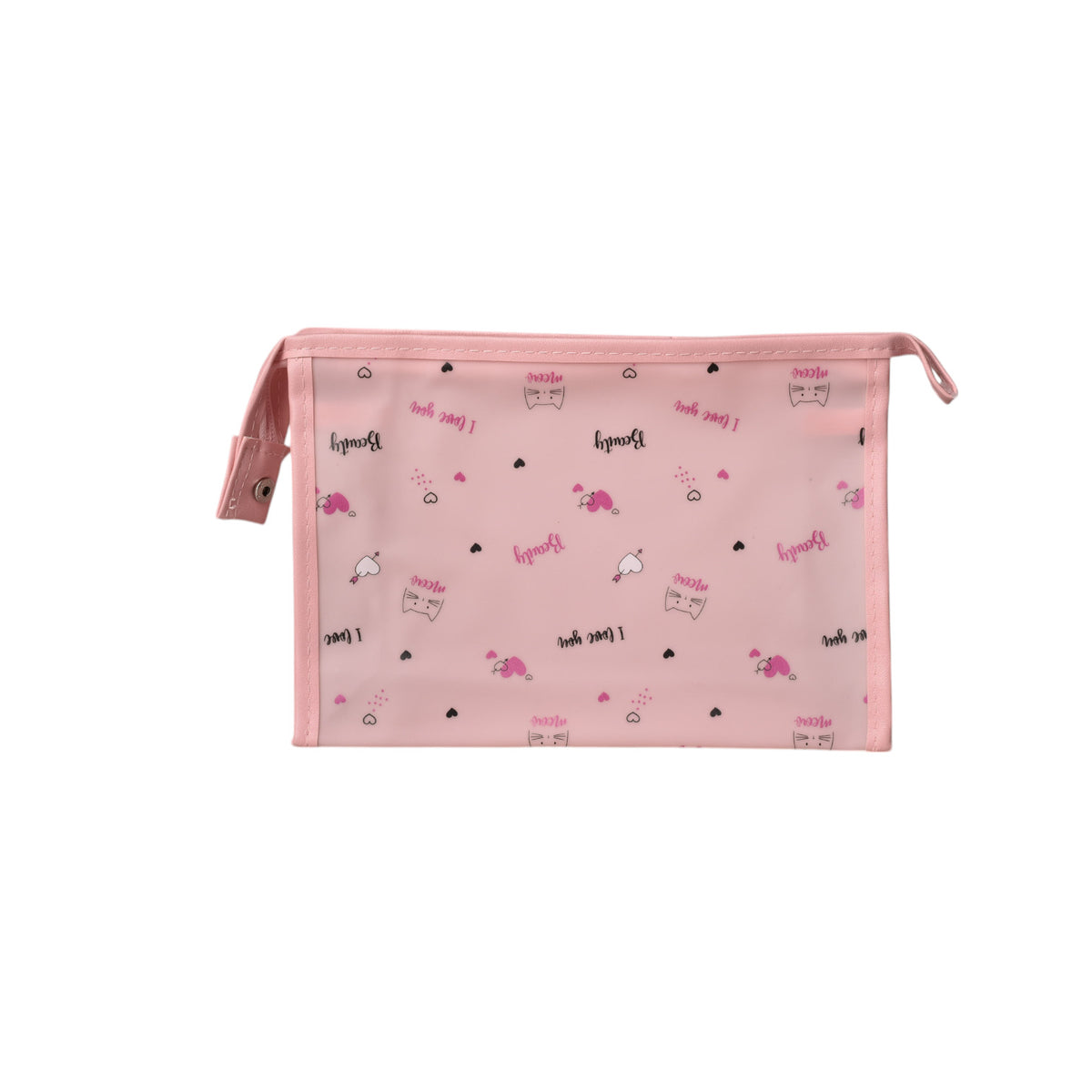 cosmetiquera maquillaje pvc rosado dim:22x16x6