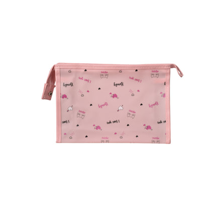 COSMETIQUERA MAQUILLAJE PVC ROSADO DIM:22x16x6