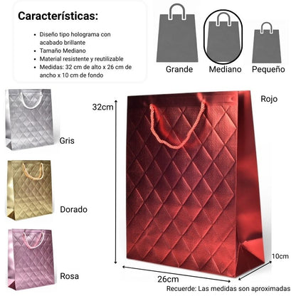 BOLSA REGALO VARIOS COLORES DIM:26X32X10