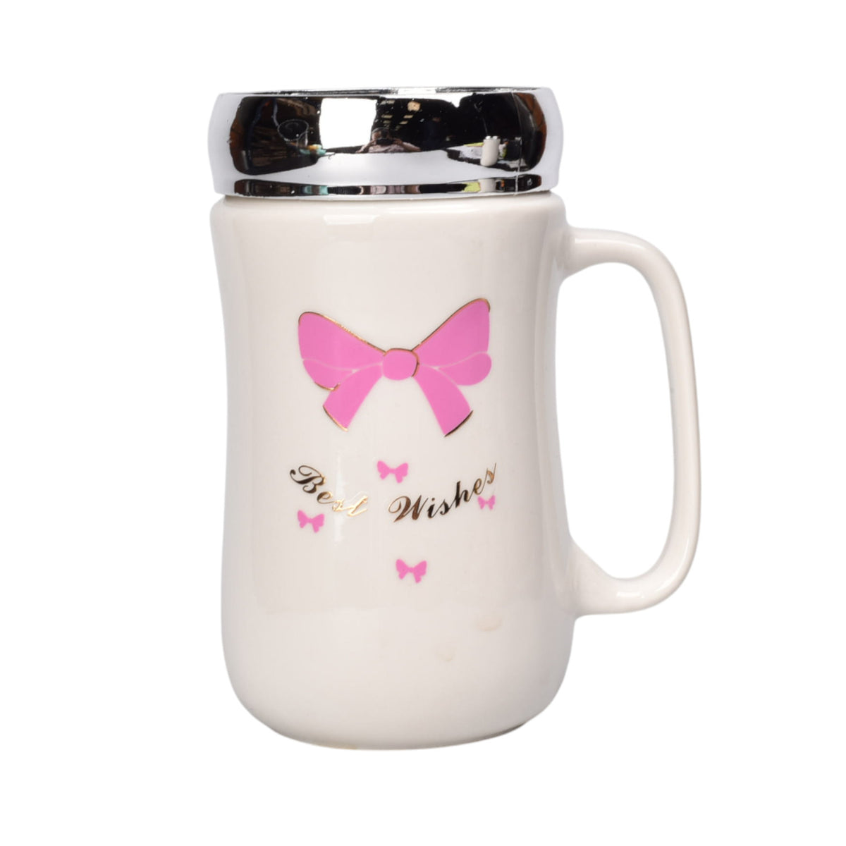 mug pocillo ceramica tapa espejo moños 450ml