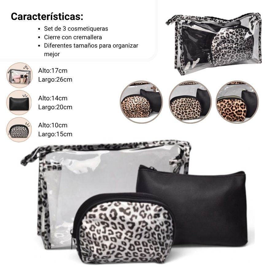 cosmetiquera organizador set 3und dim:26x17x6cm