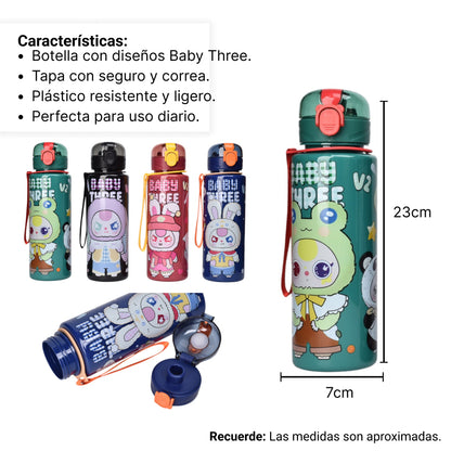BOTELLA DE AGUA 700ML PLASTICA DIM:7X7X23