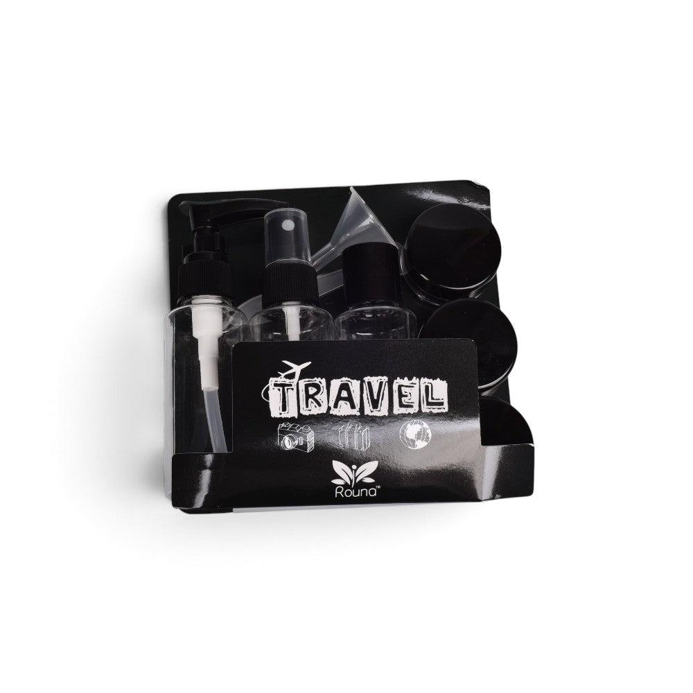 kit 5 envases recargables viajero plastico dim:15x16cm