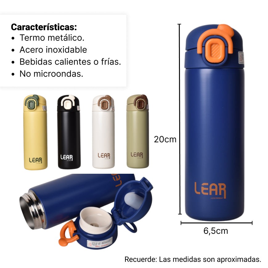 termo acero inoxidable 420ml varios colores dim: 20x8
