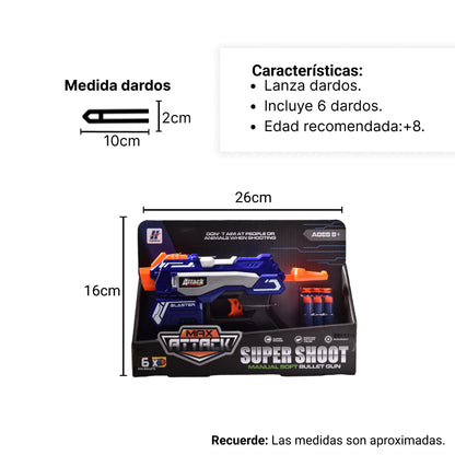 PISTOLA LANZA DARDOS PARA NIÑOS (8021-4)