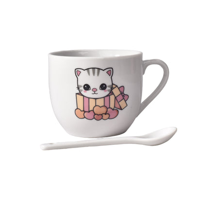 POCILLO CERAMICA CON CUCHARA DIM: 7x7x6