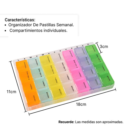 ORGANIZADOR DE PASTILLAS SEMANAL DIM:17X11