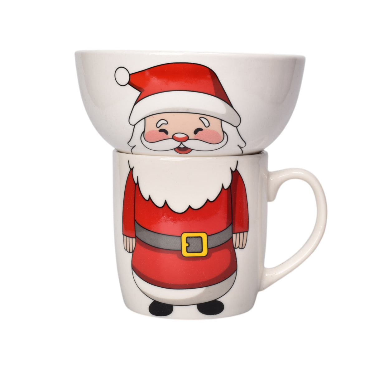 set pocillo navidad con plato ceramica 350ml dim8x8x9