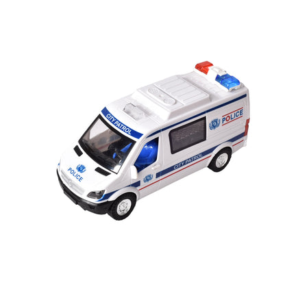CARRO PARA NIÑOS POLICIA  CON LUCES SONIDO Y MOVIMIENTO