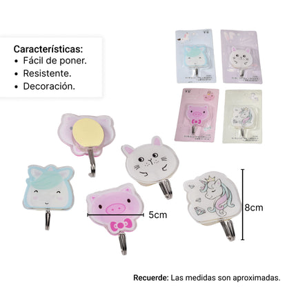 GANCHO PEGAR PARED FORMA ANIMALES