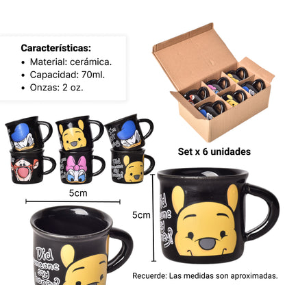 POCILLO SET X 6 PZAS PERSONAJES