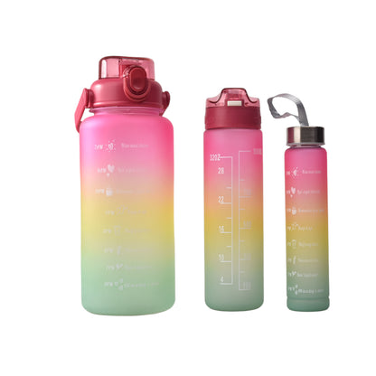 SET BOTELLA MOTIVACIONAL DE AGUA POR 3 UNIDADES