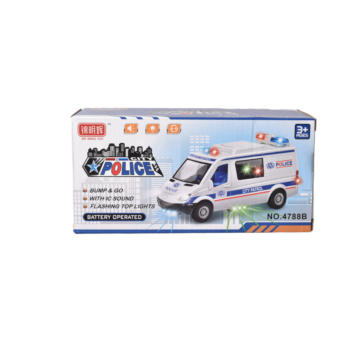 carro para niños policia  con luces sonido y movimiento