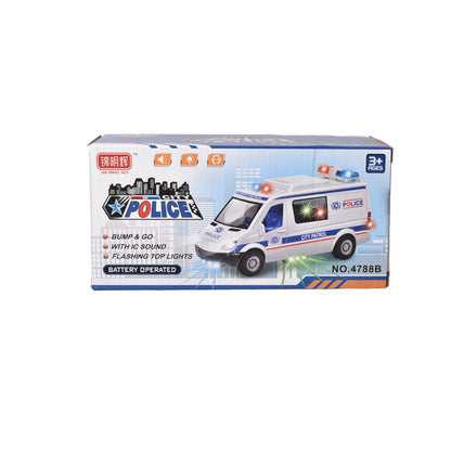 CARRO PARA NIÑOS POLICIA  CON LUCES SONIDO Y MOVIMIENTO