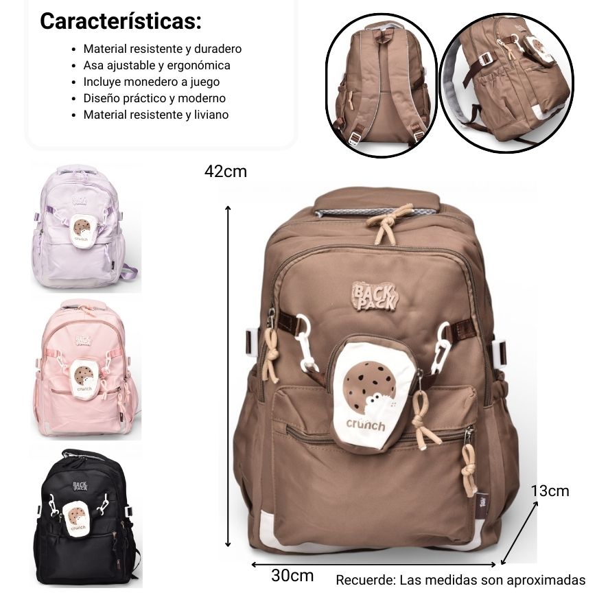maleta morral varios colores poliester dim:42x30x13