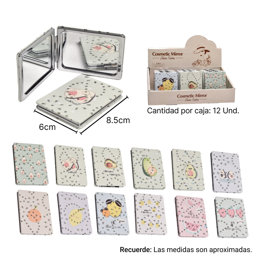 espejo plastico cartera dim:7cm