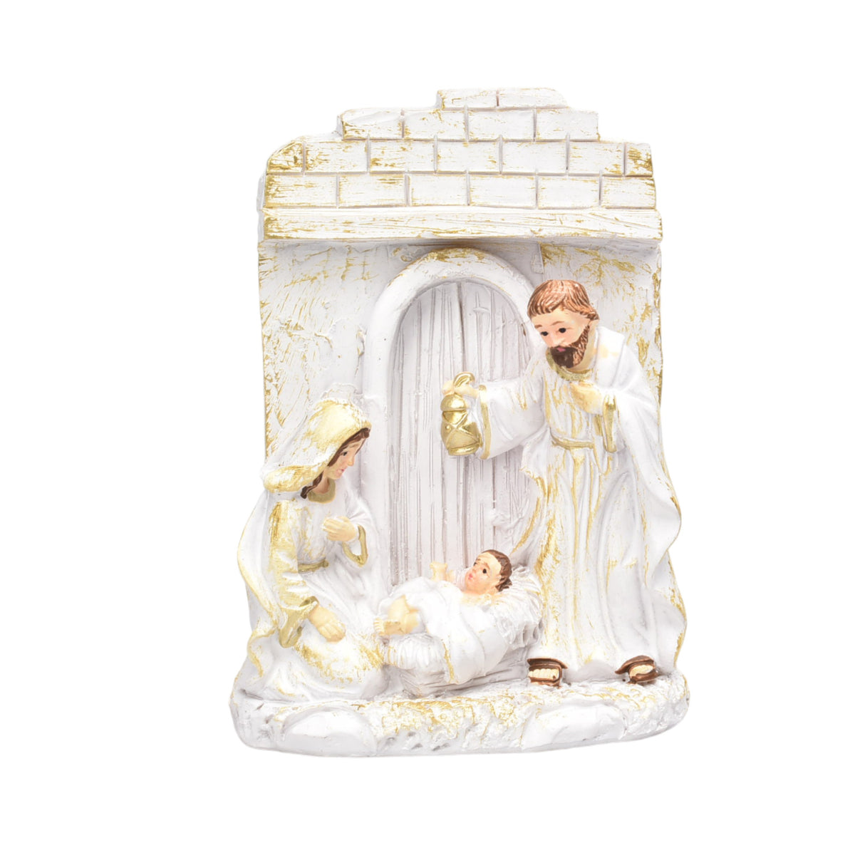 adorno figura de pesebre resina blanco dim:12x9x3