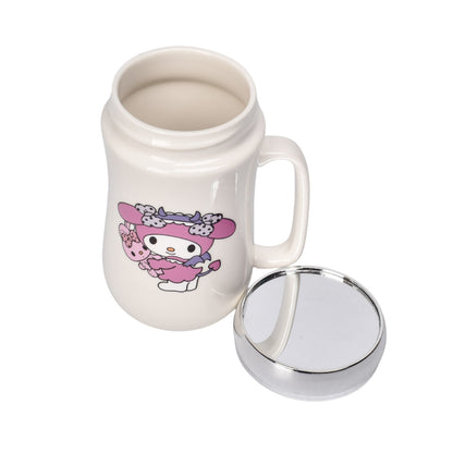 MUG POCILLO CERAMICA CON TAPA ESPEJO PERSONAJE 460ML DIM:14X7