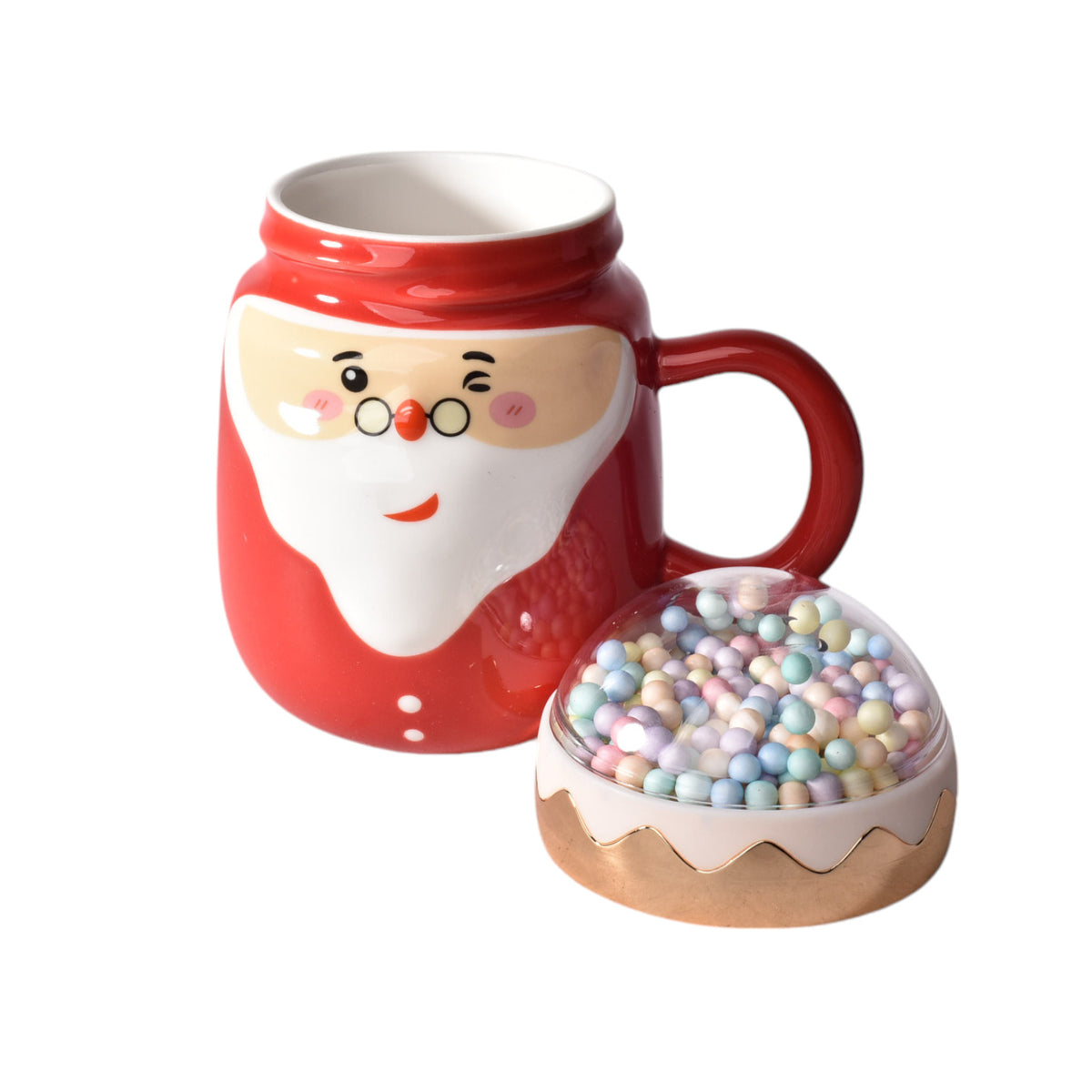 mug pocillo ceramica de navidad con tapa