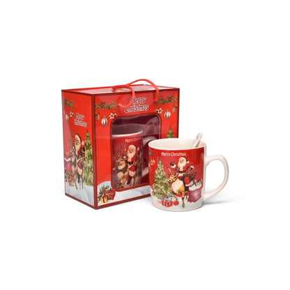 POCILLO SET CON CUCHARA NAVIDAD 210ML