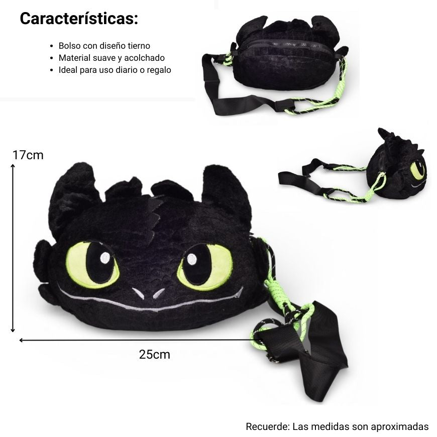 bolso cartera personaje poliester peluche dim:25x17x9