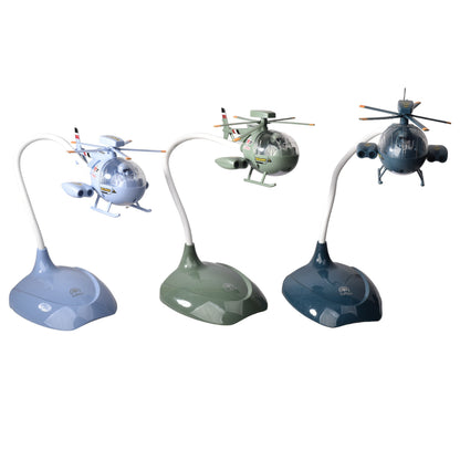 LAMPARA CON CABLE USB RECARGABLE FORMA HELICOPTERO PLASTICO