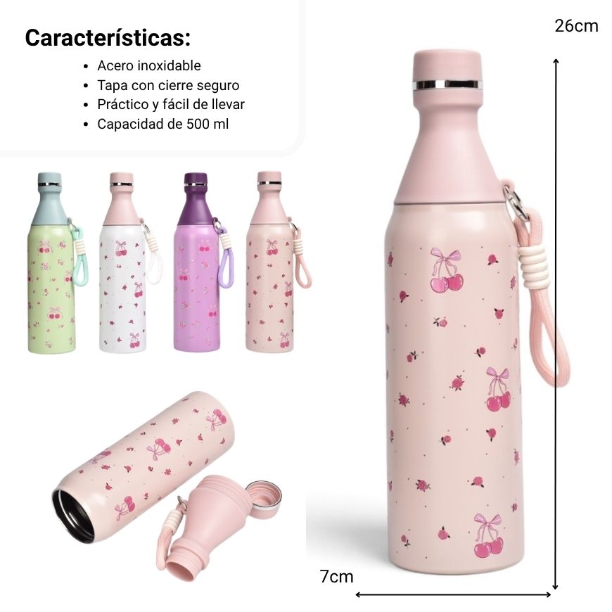termo acero inoxidable forma botella 500ml